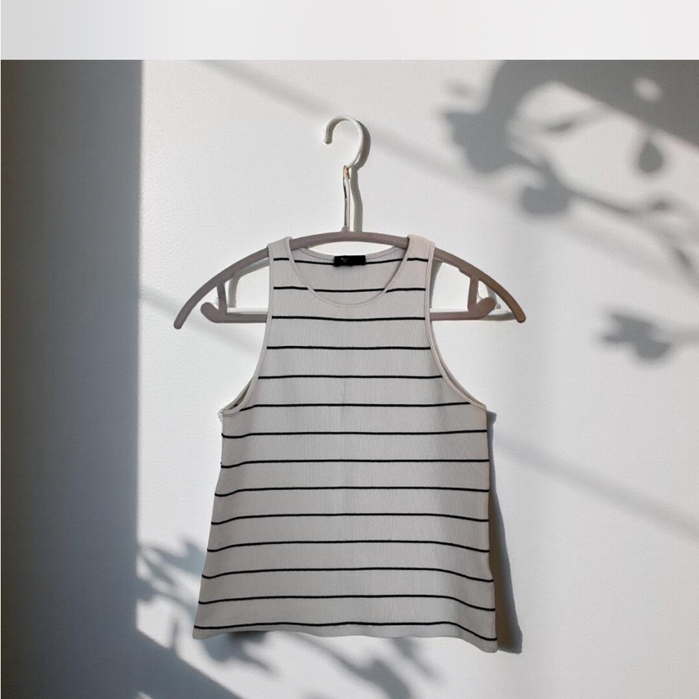 Massimo Dutti Black and White Striped Tank Top